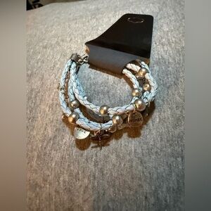 Braided Silver Charm Bracelet